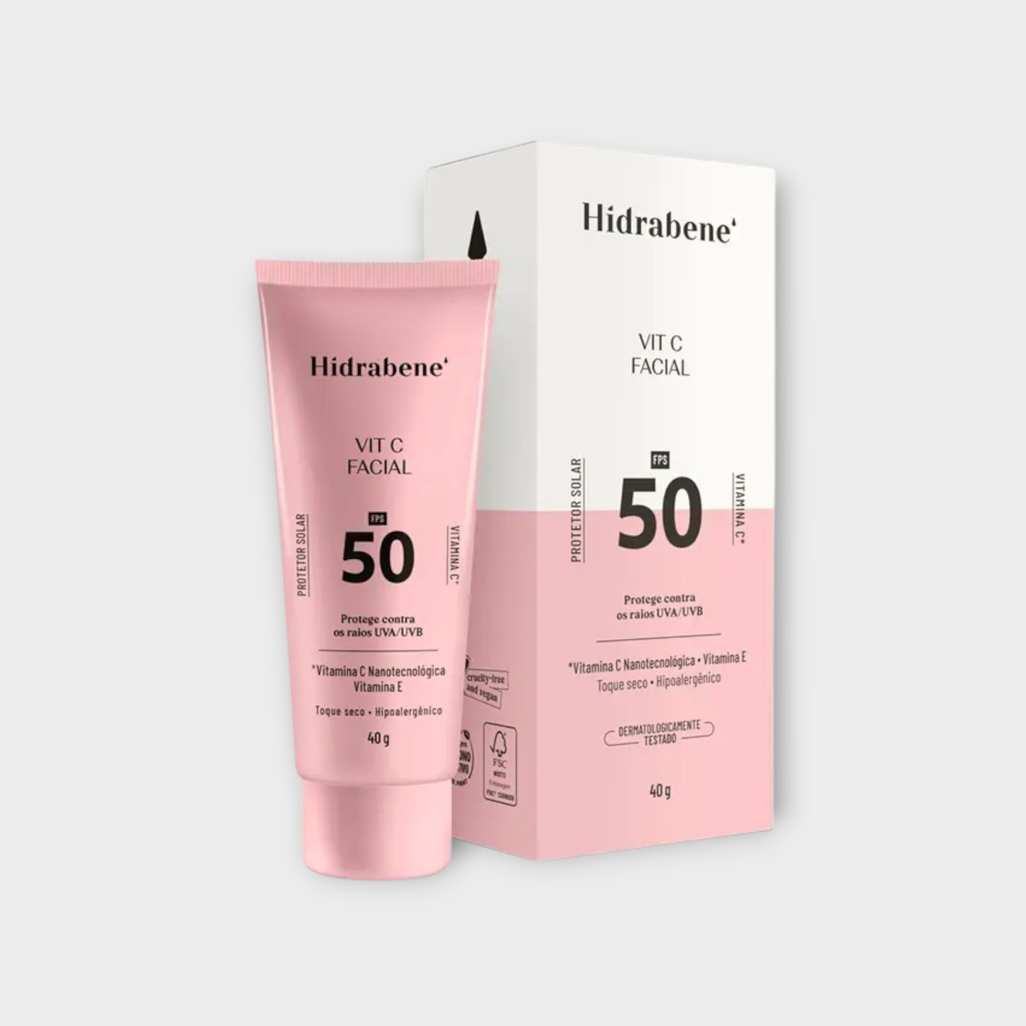 Protetor Solar Hidrabene Vit C Facial FPS 50